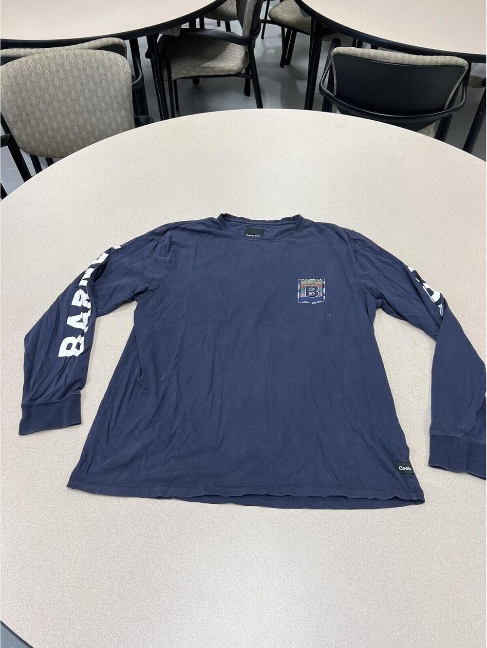 Barney Cools Long Sleeve T Shirt Men’s Medium Navy Graphic Surf Skate 319